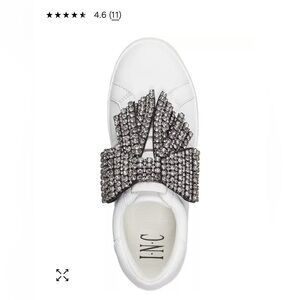 INC rhinsestone glitter bow white Sneakers